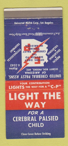 Matchbook Cover - United Cerebral Palsy Association Phoenix AZ 30 Strike
