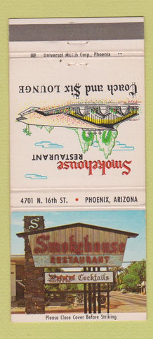 Matchbook Cover - Smokehouse Restaurant Phoenix AZ 30 Strike