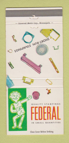 Matchbook Cover - Federal Stampings Minneapolis MN Rochester NY 30 Strike