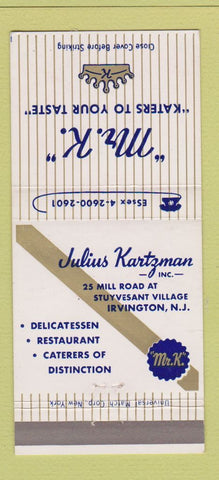 Matchbook Cover - Mr K Restaurant Irvington NJ 30 Strike