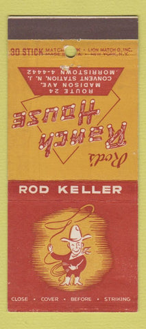 Matchbook Cover - Rod Keller Ranch House Morristown NJ 30 Stick