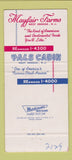 Matchbook Cover - Mayfair Farms West Orange NJ Pals Cabin  30 Strike