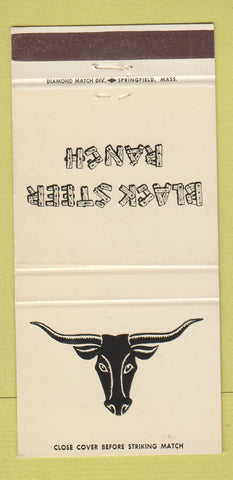 Matchbook Cover - Black Steer Ranch Steaks Absecon NJ 30 Strike