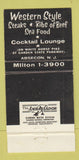 Matchbook Cover - Black Steer Ranch Steaks Absecon NJ 30 Strike