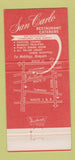 Matchbook Cover - San Carlo Restaurant Lyndhurst NJ 30 Strike