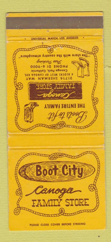 Matchbook Cover - Boot City Canoga Family Store Canoga Park CA shoes 30 Strike