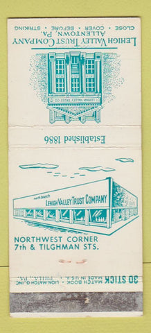 Matchbook Cover - Lehigh Valley Trust Allentown PA WEAR 30 Stick