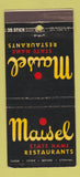Matchbook Cover - Maisel Restaurants New York City 30 Stick