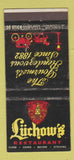 Matchbook Cover - Luchow's Restaurant New York City WEAR 30 Stick