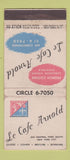 Matchbook Cover - Le Cafe Arnold New York City WEAR 30 Stick