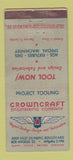Matchbook Cover - Crown Craft Engineering Tools Los Angeles CA WEAR 30 Stick