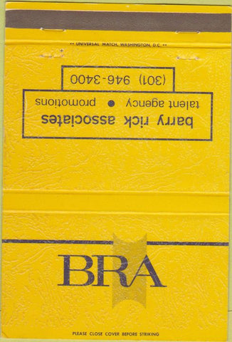 Matchbook Cover - Barry Rick Associates talent agency 40 Strike