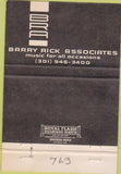 Matchbook Cover - Barry Rick Associates talent agency 40 Strike