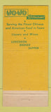 Matchbook Cover - Ho Ho Chinese Restaurant New York City 30 Stick