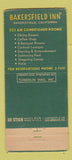 Matchbook Cover - Bakersfield Inn CA WEAR 30 Stick