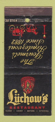 Matchbook Cover - Luchow's Restaurant New York City  30 Stick