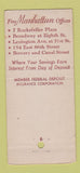 Matchbook Cover - Manhattan Savings Bank New York City CREASED 30 Stick