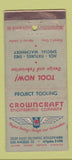 Matchbook Cover - Crown Craft Engineering Tools Los Angeles CA WEAR 30 Stick