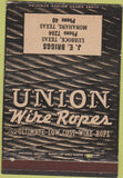 Matchbook Cover - Union Wire Rope Monahans TX 40 Strike
