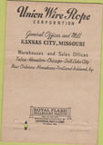 Matchbook Cover - Union Wire Rope Monahans TX 40 Strike