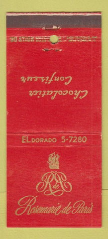 Matchbook Cover - Rosemarie de Paris Chocolates New York City 30 Stick