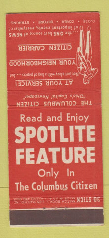 Matchbook Cover - Citizen Carrier Newspaper Columbus OH 30 Stick