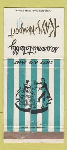 Matchbook Cover - Kays Newport Shoes RI WEAR 30 Strike