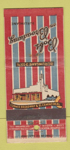 Matchbook Cover - Bob's on Broadway Restaurant Burlingame CA 21 Strike Feature