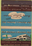 Matchbook Cover - Van Waters Rogers Seattle Spokane WA WEAR 40 Strike