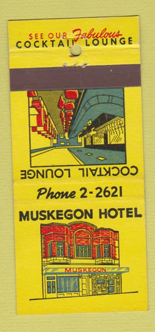 Matchbook Cover - Muskegon Hotel MI 21 Strike Feature