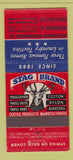 Matchbook Cover - Stag Brand Textiles Pittsburgh PA Chicago 21 Strike Feature