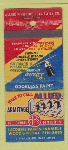 Matchbook Cover - Allied Finishing Chicago IL 21 Strike Feature