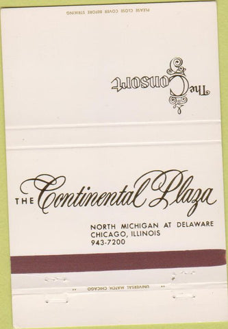 Matchbook Cover - Continental Plaza Chicago IL 40 Strike