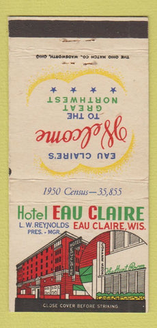 Matchbook Cover - Hotel Eau Claire WI 30 Strike