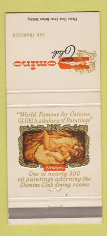 Matchbook Cover - Domino Club San Francisco CA girlie 30 Strike