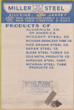 Matchbook Cover - Miller Steel Co Hillside NJ 40 Strike