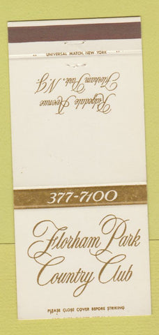 Matchbook Cover - Florham Park Country Club NJ 30 Strike