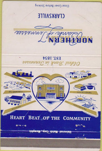 Matchbook Cover - Northern Bank of Clarksville TN 40 Strike