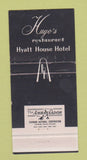 Matchbook Cover - Hugo's Restaurant Hyatt House Hotel 30 Strike
