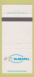 Matchbook Cover - Subaru  30 Strike