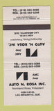 Matchbook Cover - AMC Jeep Auto N Rosa Lac Megantic QC WEAR 30 Strike