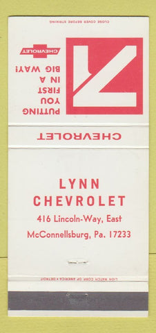 Matchbook Cover - 1971 Chevrolet Lynn McConnellsburg PA 30 Strike