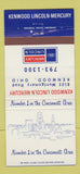 Matchbook Cover - Kenwood Lincoln Mercury Kenwood OH 30 Strike