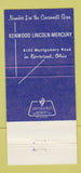 Matchbook Cover - Kenwood Lincoln Mercury Kenwood OH 30 Strike