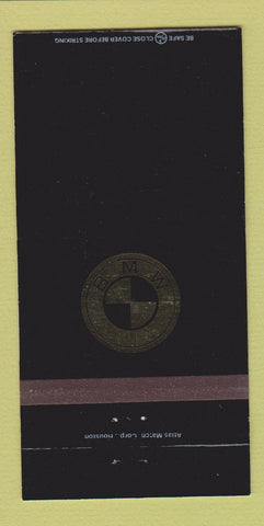 Matchbook Cover - BMW Cars Houston TX  30 Strike