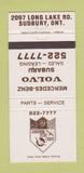 Matchbook Cover - Mercedes Benz Volvo Subaru Sudbury ON 30 Strike