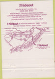 Matchbook Cover - The Hideout Mount Laurel NJ 40 Strike