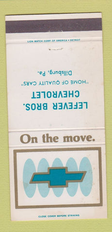 Matchbook Cover - Lefever Bros Chevrolet Dillsburg PA 30 Strike