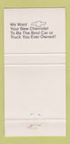 Matchbook Cover - Main Street Chevrolet Carrolltown PA 30 Strike