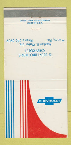 Matchbook Cover - Gilbert Brothers Chevrolet Muncy PA 30 Strike